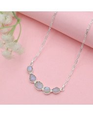 Rainbow Moonstone Necklace, 925 Sterling Silver | Raw Gemstone Jewelry