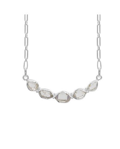 Herkimer Diamond Necklace, 925 Sterling Silver | Raw Gemstone Jewelry