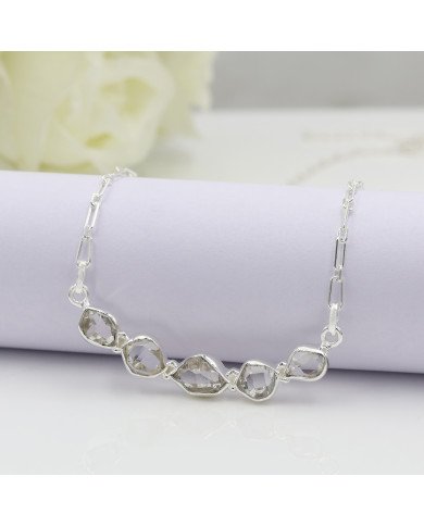 Herkimer Diamond Necklace, 925 Sterling Silver | Raw Gemstone Jewelry