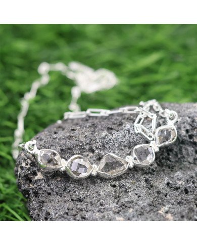 Herkimer Diamond Necklace, 925 Sterling Silver | Raw Gemstone Jewelry