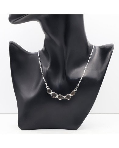 Colombianite Necklace, 925 Sterling Silver | Raw Gemstone Jewelry
