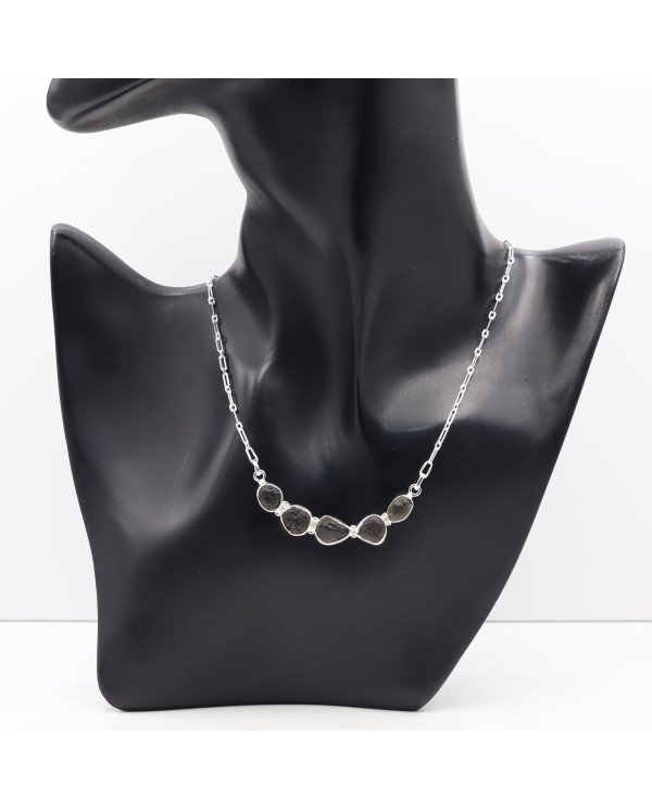Colombianite Necklace, 925 Sterling Silver | Raw Gemstone Jewelry