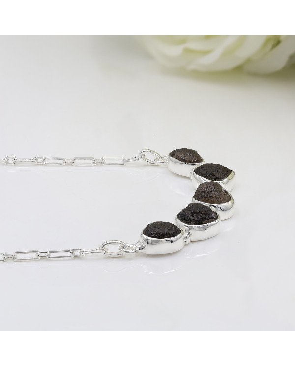 Colombianite Necklace, 925 Sterling Silver | Raw Gemstone Jewelry