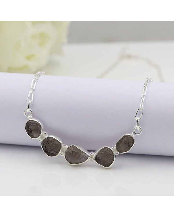 Colombianite Necklace, 925 Sterling Silver | Raw Gemstone Jewelry