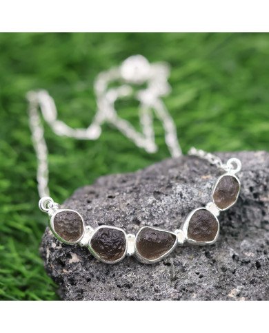 Colombianite Necklace, 925 Sterling Silver | Raw Gemstone Jewelry