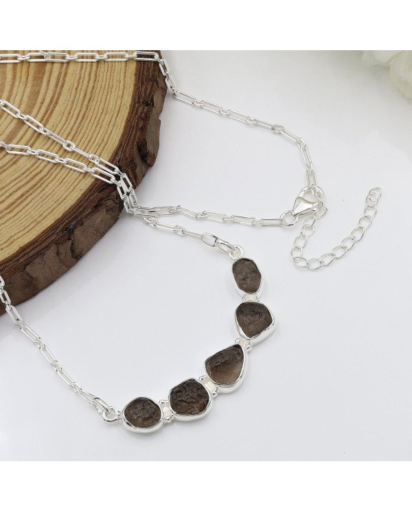 Colombianite Necklace, 925 Sterling Silver | Raw Gemstone Jewelry