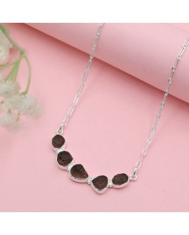 Colombianite Necklace, 925 Sterling Silver | Raw Gemstone Jewelry