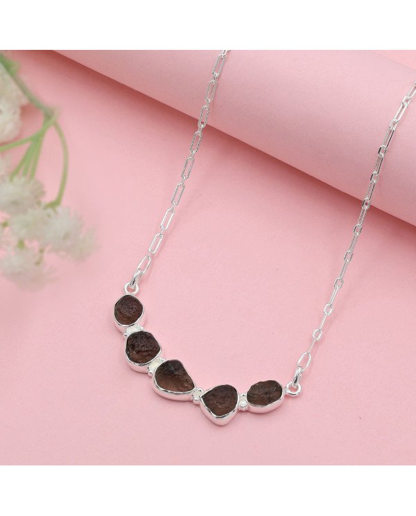 Colombianite Necklace, 925 Sterling Silver | Raw Gemstone Jewelry