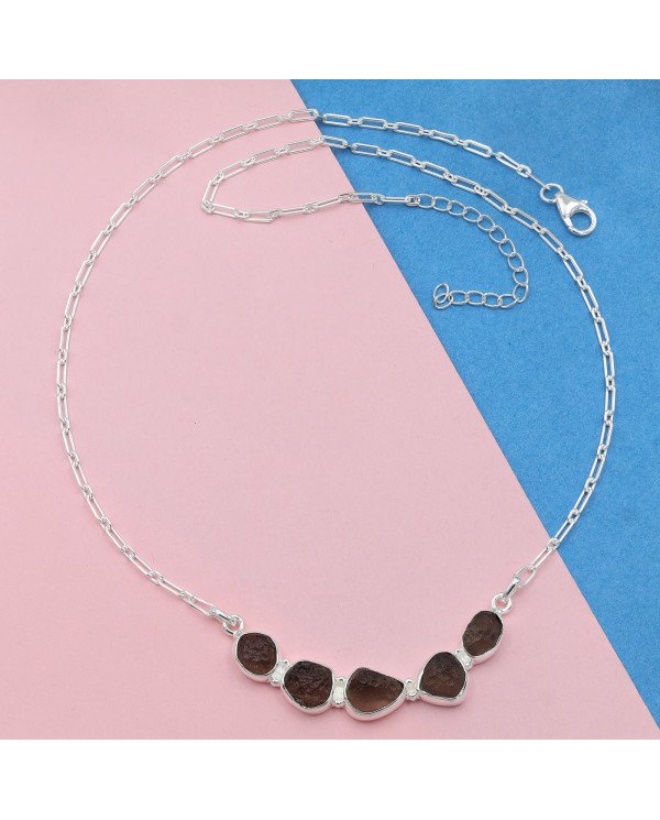 Colombianite Necklace, 925 Sterling Silver | Raw Gemstone Jewelry
