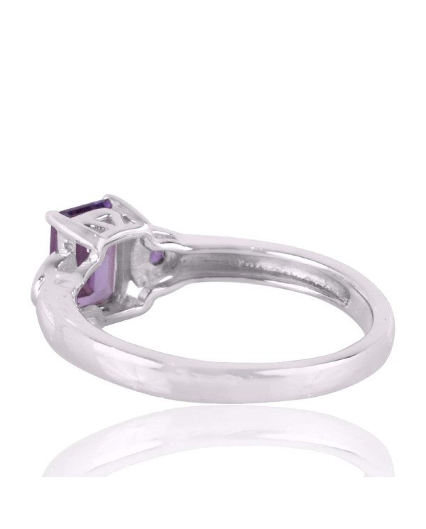 Amethyst Gemstone Handcrafted Sterling Silver Engagement Wedding Ring