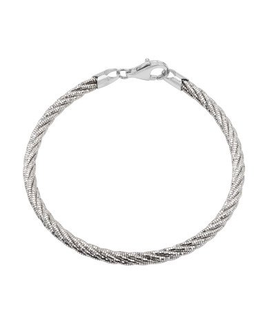 925 Sterling Silver Woven Twist Chain Bracelet, Handmade Unisex Jewelry