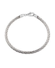 925 Sterling Silver Woven Twist Chain Bracelet, Handmade Unisex Jewelry