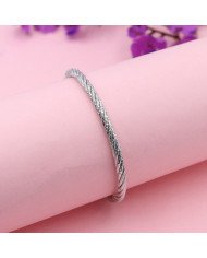 925 Sterling Silver Woven Twist Chain Bracelet, Handmade Unisex Jewelry