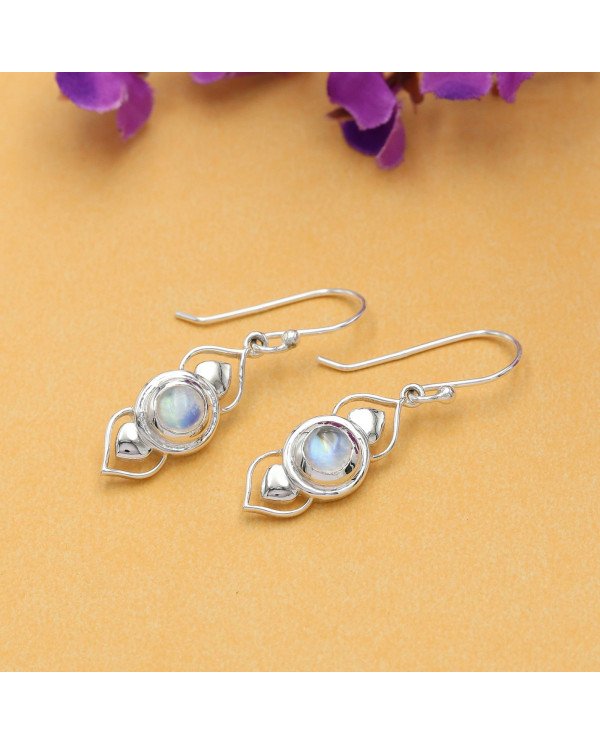 Moonstone Drop Earrings | 925 Sterling Silver Gesmtone Jewelry