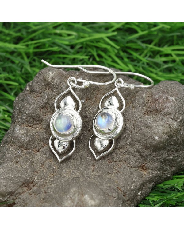 Moonstone Drop Earrings | 925 Sterling Silver Gesmtone Jewelry