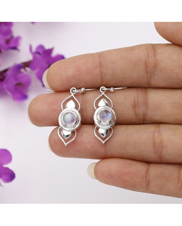 Moonstone Drop Earrings | 925 Sterling Silver Gesmtone Jewelry