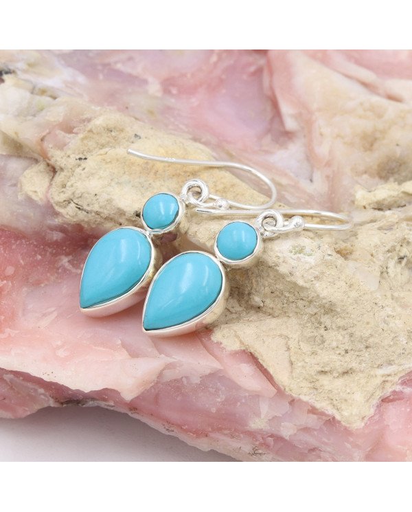 Arizona Turquoise Earrings | 925 Sterling Silver Handmade Jewelry