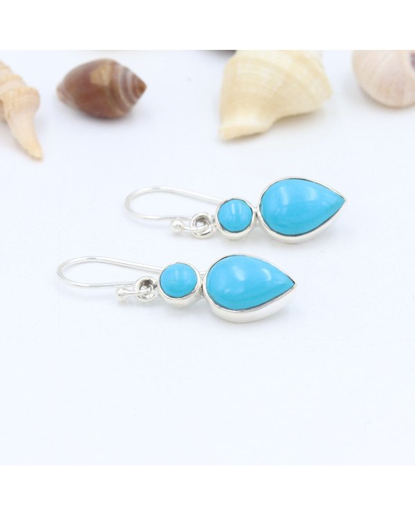 Arizona Turquoise Earrings | 925 Sterling Silver Handmade Jewelry