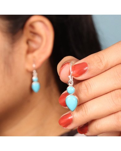 Arizona Turquoise Earrings | 925 Sterling Silver Handmade Jewelry