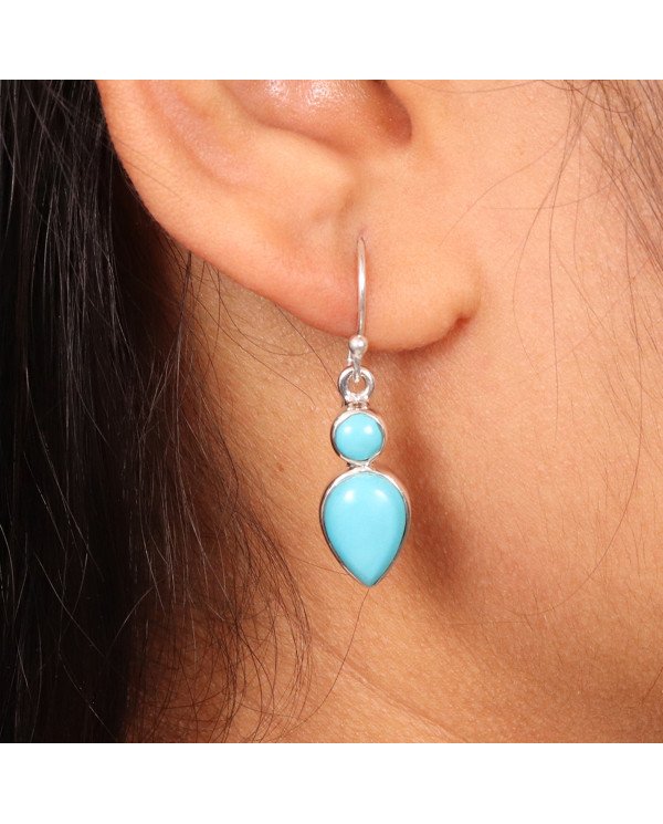 Arizona Turquoise Earrings | 925 Sterling Silver Handmade Jewelry