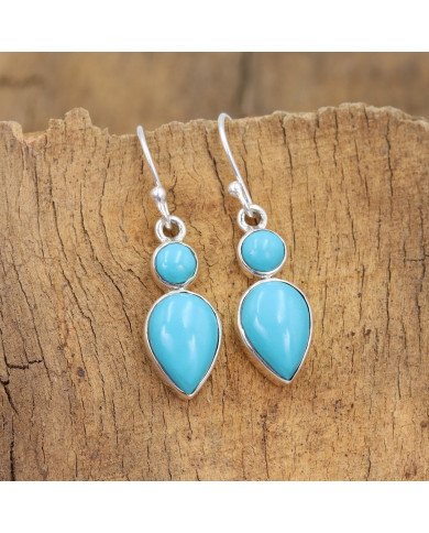 Arizona Turquoise Earrings | 925 Sterling Silver Handmade Jewelry