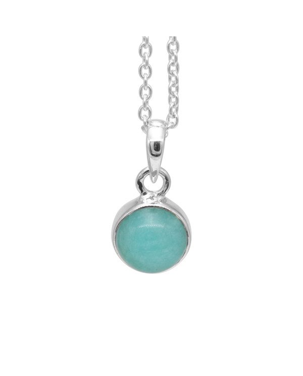 Amazonite Pendant Necklace - 925 Sterling Silver Handmade Jewelry
