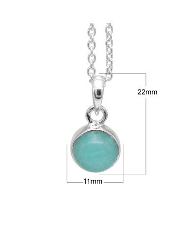 Amazonite Pendant Necklace - 925 Sterling Silver Handmade Jewelry