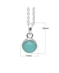 Amazonite Pendant Necklace - 925 Sterling Silver Handmade Jewelry