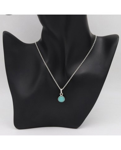 Amazonite Pendant Necklace - 925 Sterling Silver Handmade Jewelry