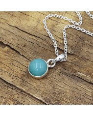 Amazonite Pendant Necklace - 925 Sterling Silver Handmade Jewelry