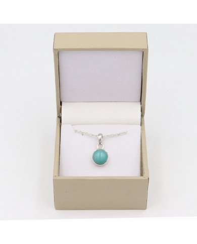 Amazonite Pendant Necklace - 925 Sterling Silver Handmade Jewelry