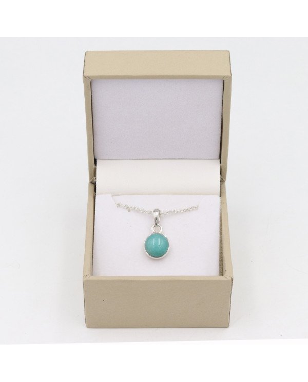 Amazonite Pendant Necklace - 925 Sterling Silver Handmade Jewelry