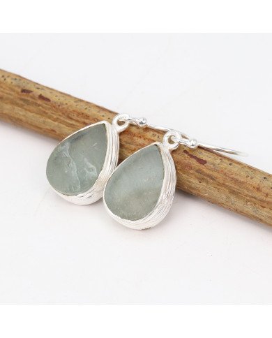 Natural Aquamarine Earrings | 925 Sterling Silver Gemstone Jewelry