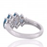 Blue Topaz Marquise Designer Gemstone Promise Sterling Silver Ring