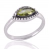 Peridot Marquise Gemstone 925 Sterling Promise Silver Ring