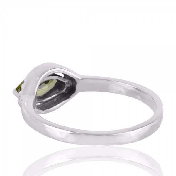 Peridot Marquise Gemstone 925 Sterling Promise Silver Ring