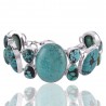 Natural Tibetan Turquoise Gemstone 925 Sterling Silver Bracelet| Jewels Artisan