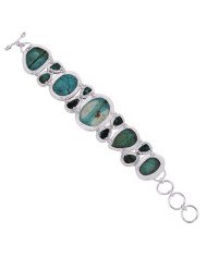 Natural Tibetan Turquoise Gemstone 925 Sterling Silver Bracelet| Jewels Artisan