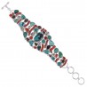 Healing Gemstone Bracelets Coral Stick Turquoise Silver Bracelet