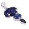 Kyanite Azurite Druzy Iolite Silver Pendant Blue Pendant Jewelry