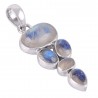 Rainbow Moonstone and Sterling Silver Trendy Online Pendant Necklace