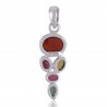 Multi Tourmaline Gemstone Pendant Sterling Color Pendant Necklace