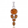 Blatic Amber Sterling Silver Pendant Necklace Amber Jewelry