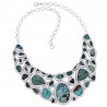 Tibetan Turquoise December Birthstone Silver Cheap Choker Necklaces