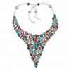 Buy Chokers Online Turquoise Coral Amethyst 925 Silver Bib Necklace
