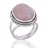 Pink Opal Gemstone Sterling Silver Ring For Women's and Men's