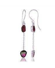 BUY NOW Watermelon Tourmaline 925 Silver Drop Dangle Earring