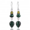 Green Stone Earring Idocrase Malachite Silver earrings for womens
