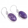 Charoite and Sterling Silver Simple small earrings for women