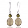 natural stone earrings Idocrase and Lemon Quartz Silver Earring